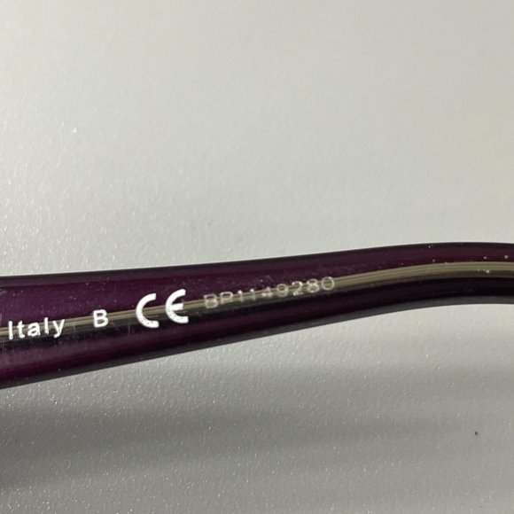 Prada Eyeglasses VPR ZXN 101 Dark Purple Rectangular Frame Italy - Picture 11 of 13